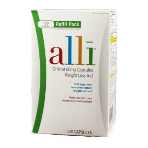 Alli Weight-Loss Aid, Orlistat 60mg Capsules, 120-Count Refill Pack